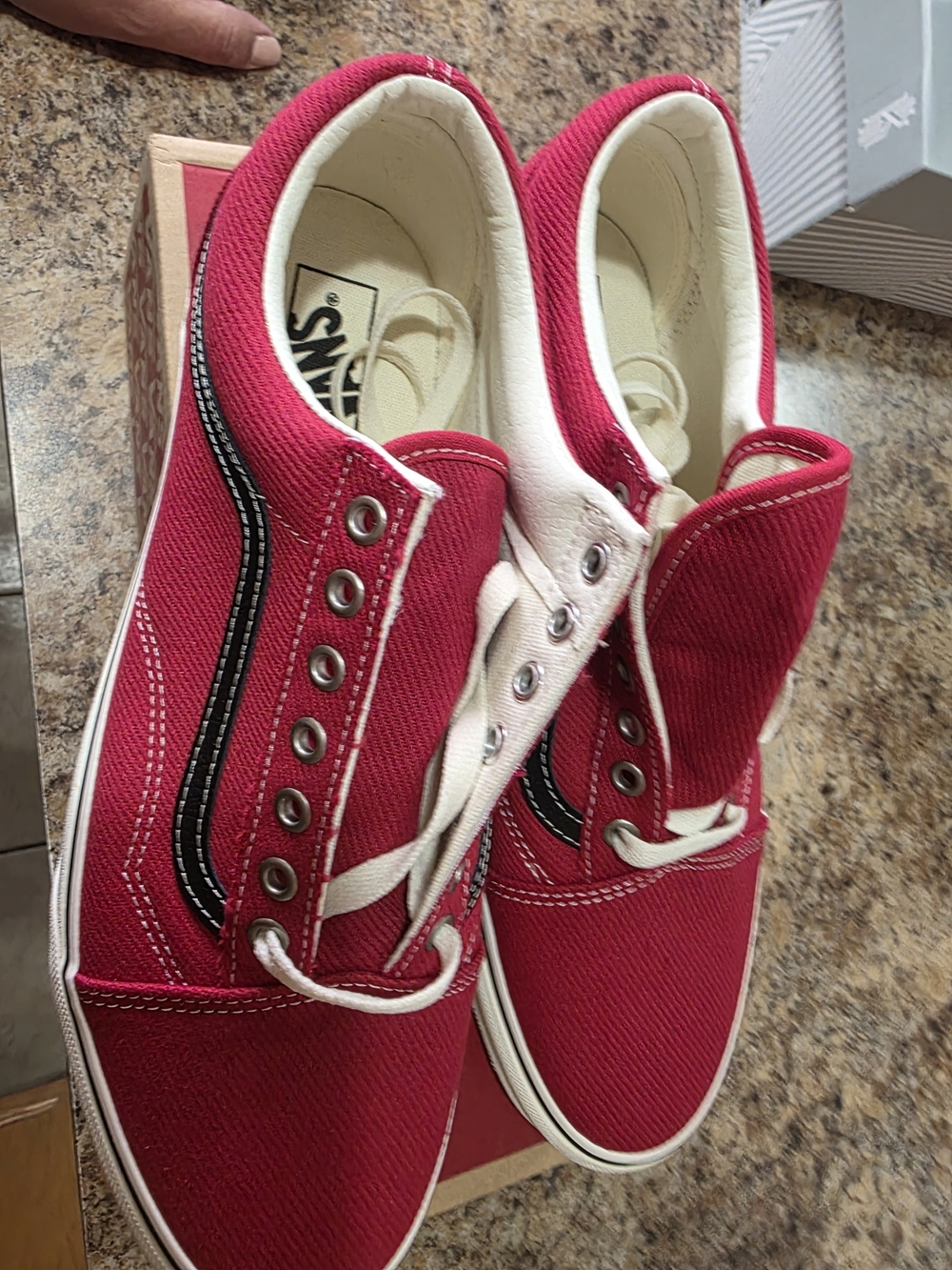 Vans Red Canvas Low-Top Sneakers